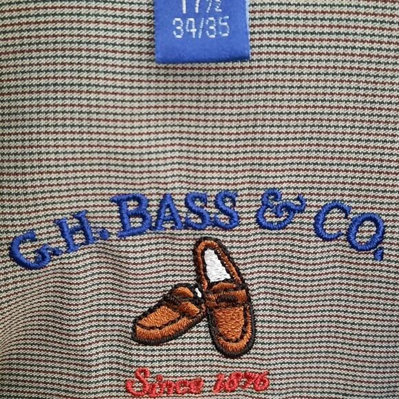 GH Bass 17.5/35 Gray Button Down Shirt Modal Rayon Blend Long Sleeve Soft Casual - Picture 4 of 5